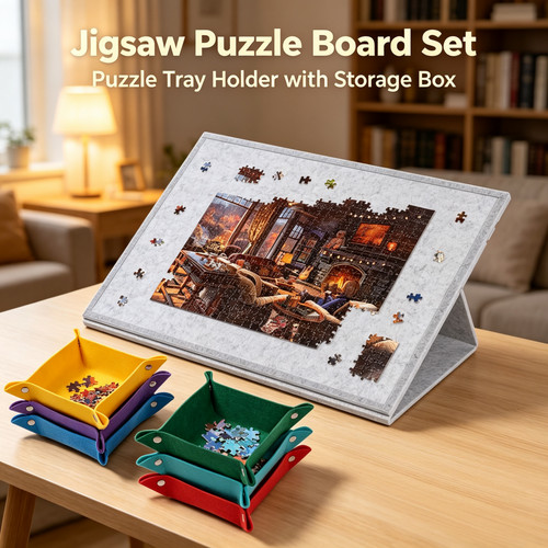 Jigsaw puzzle board set with - jigsaw,